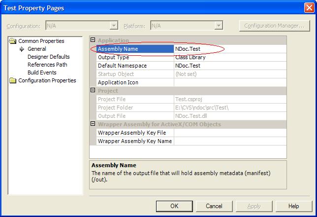 Finding the assembly name